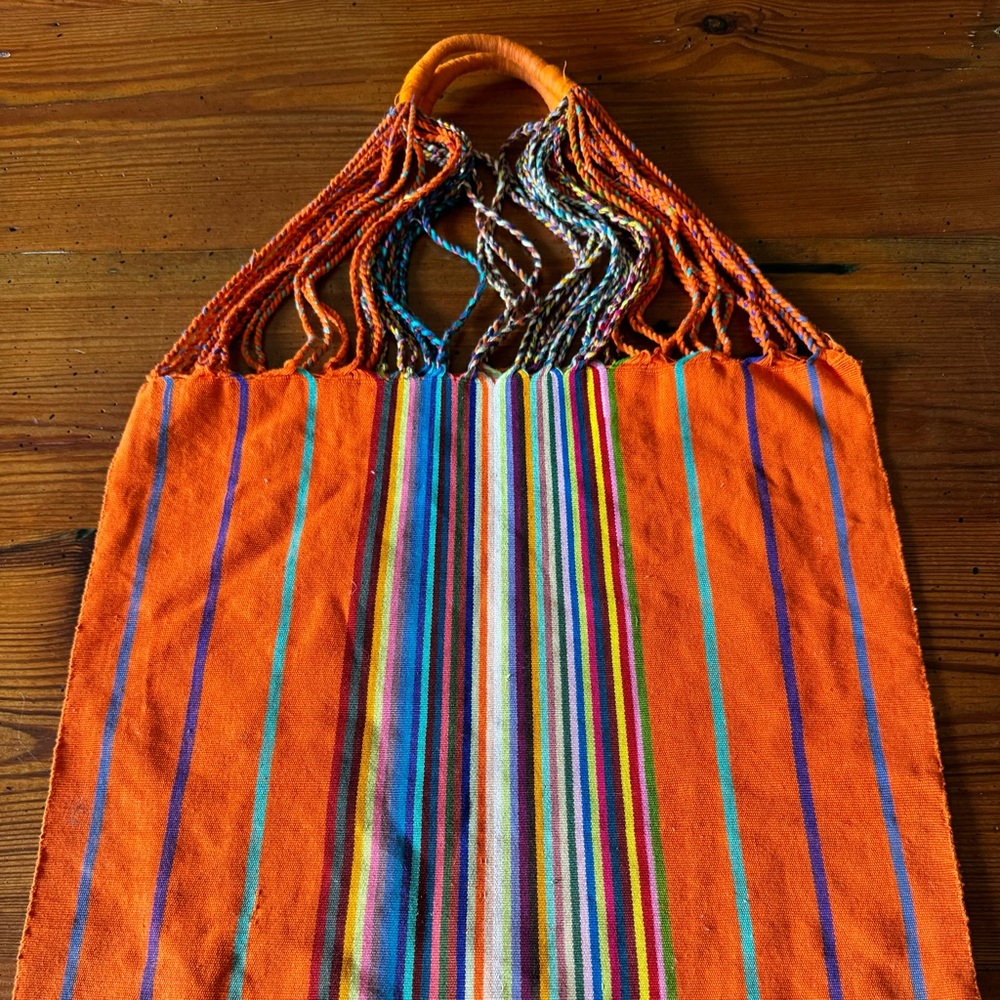 Cheerful Market Bag 16”w X 15” (about 24” including the handle) Orange - Picture 7 of 7